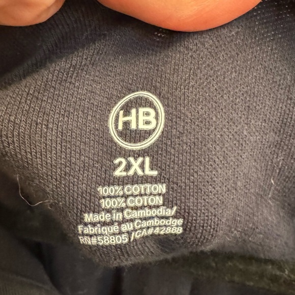 HB Collared Men’s Buttery Soft Polo Shirt Navy Blue Men’s SZ XXL Short Sleeve - Picture 4 of 8